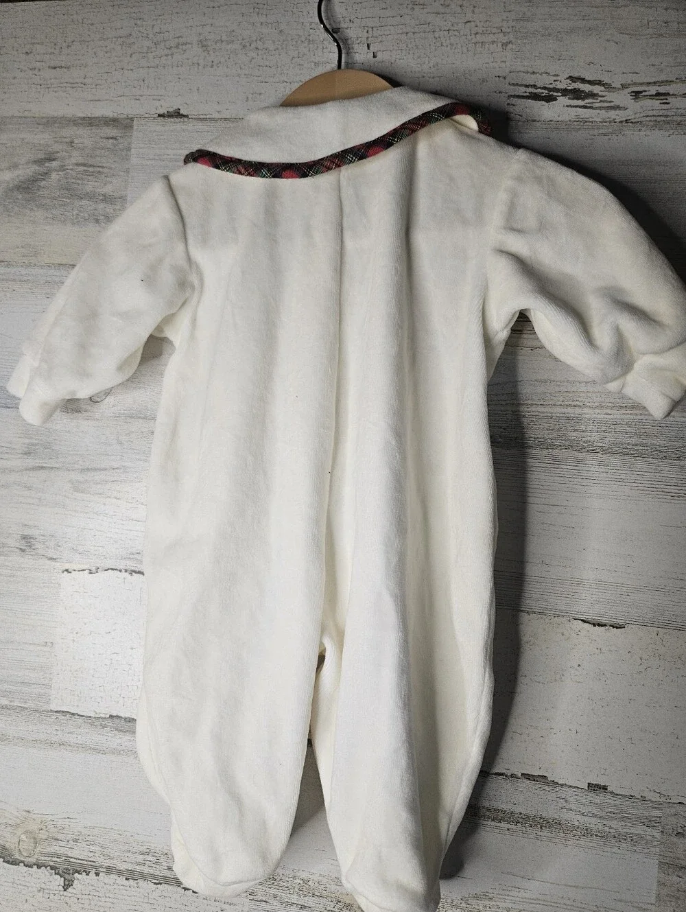 Vintage Christmas Onsie 0-3 Month Baby Christmas Outfit Like new Velvet Cotton